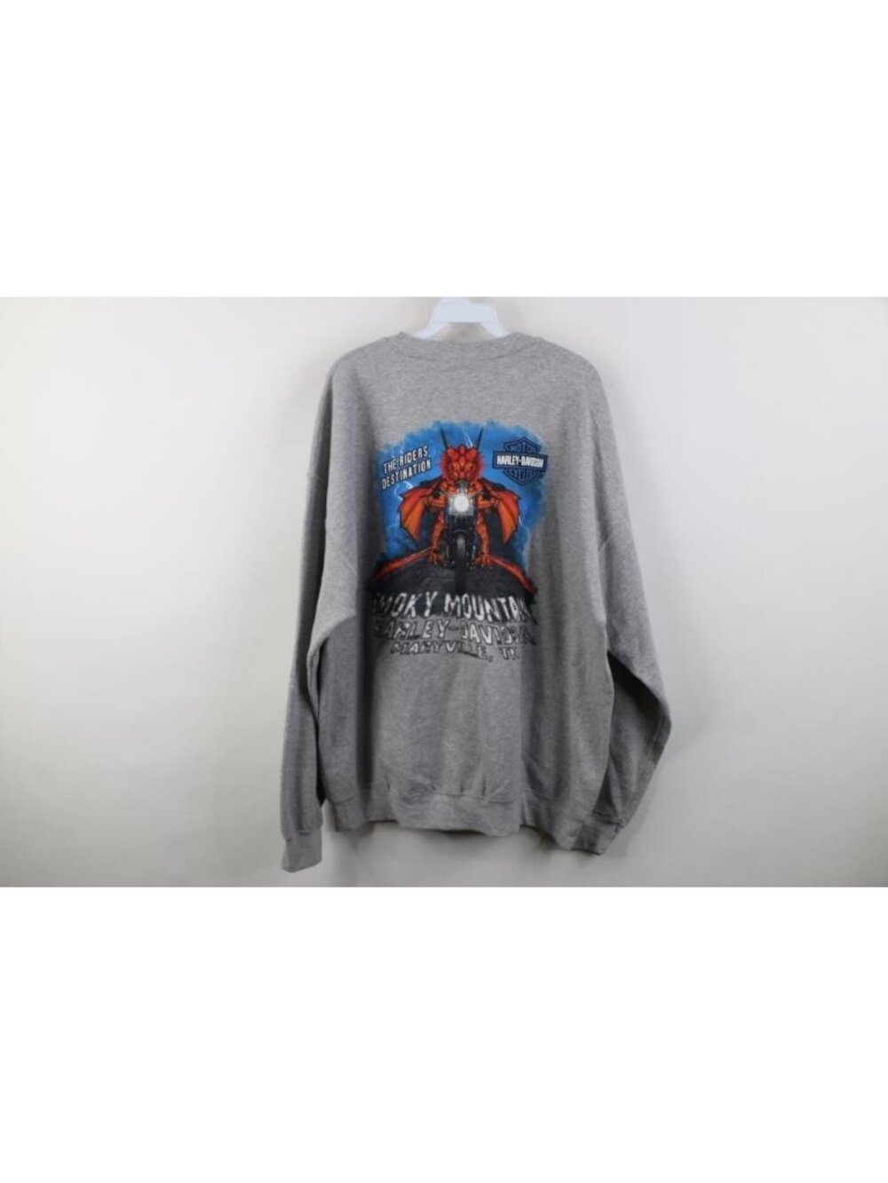 Y2K Harley Davidson Mens XL Spell Out Lightning Drago… - Gem